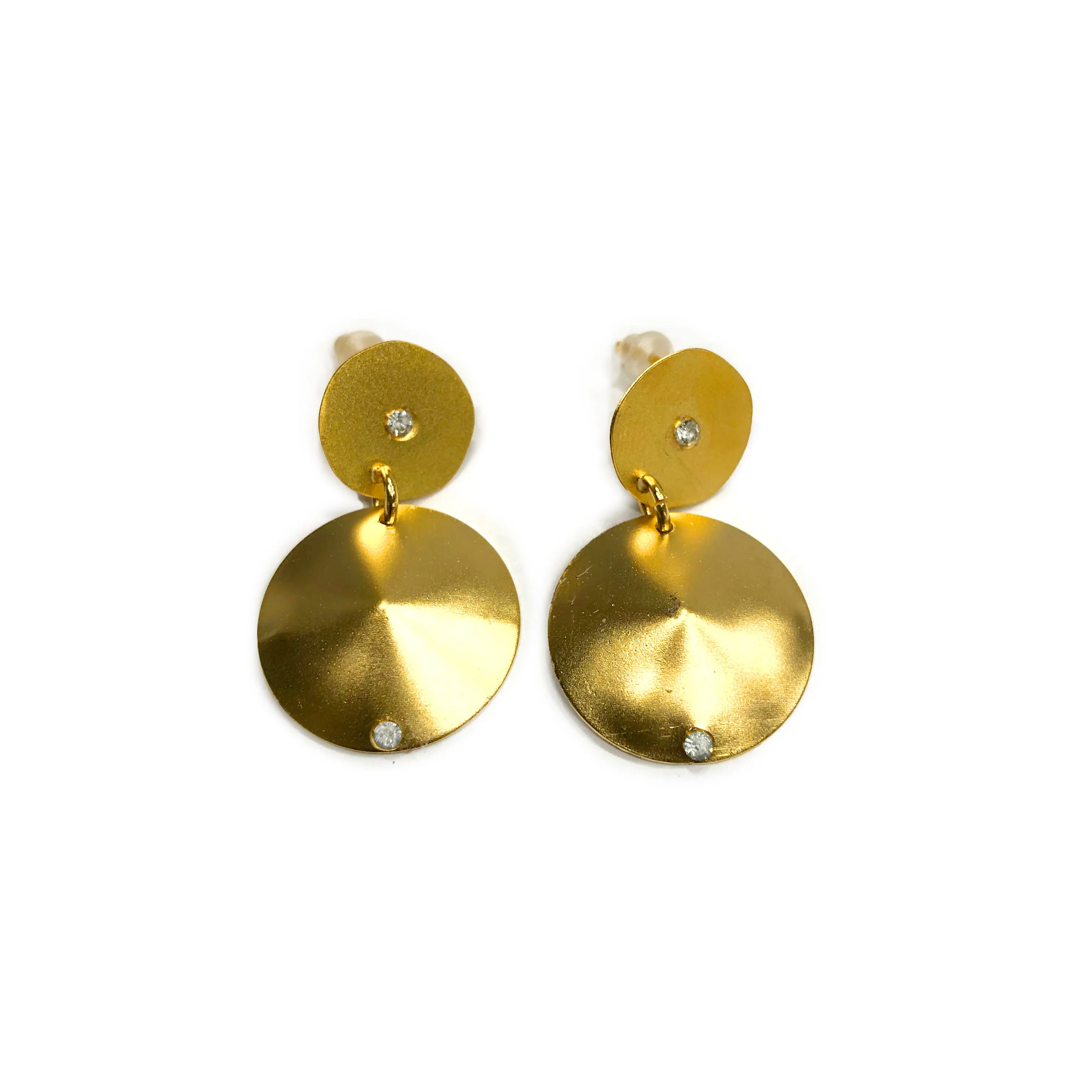 Amy sterling silver and Swarovski crystal circular dangle earrings