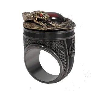 Ancient Egypt Snake Goddess Uraeus Scarab Ring