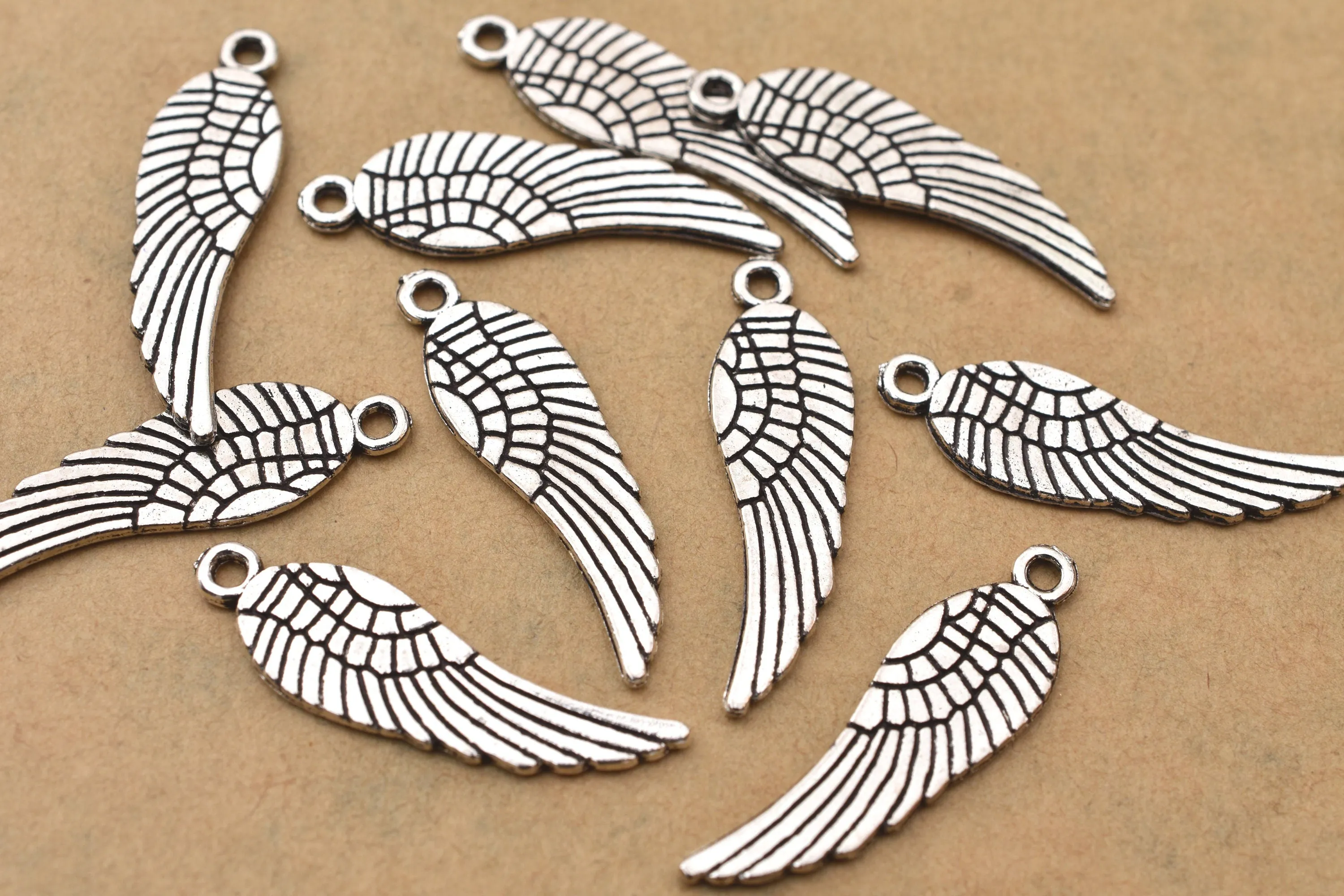 Antique Silver Plated Wing Charms