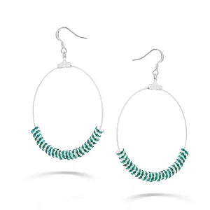 AQUA BLUE CRYSTAL EARRINGS #ER1325 SILVER BLUE (LG9)