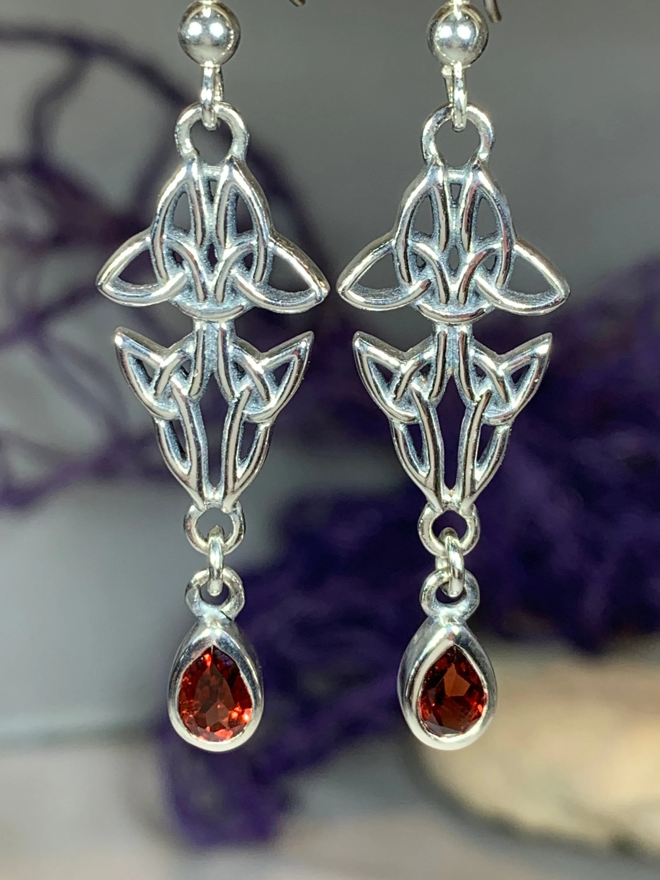 Artisan Long Trinity Knot Earrings