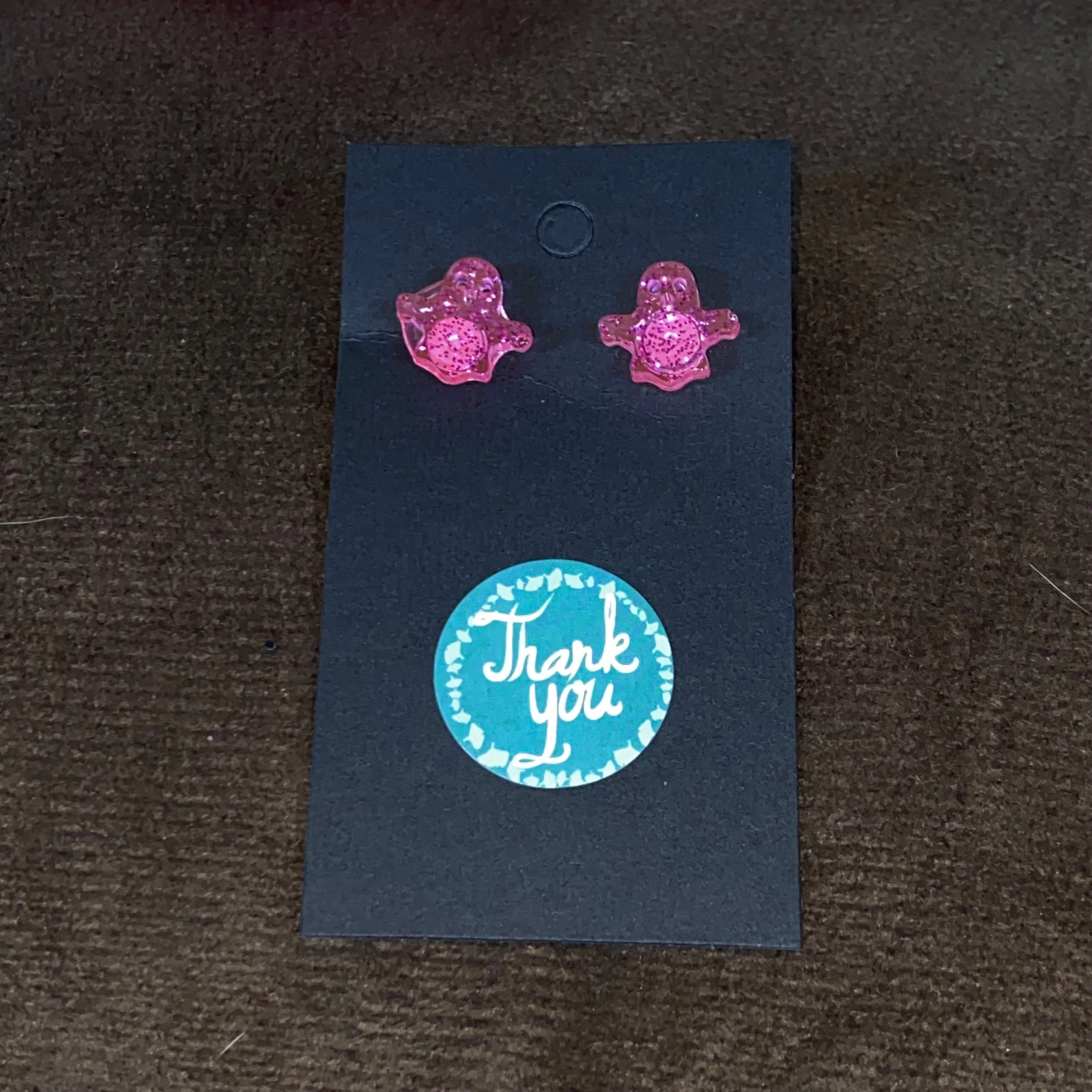 Assorted Pink Glitter Stud Earrings💗