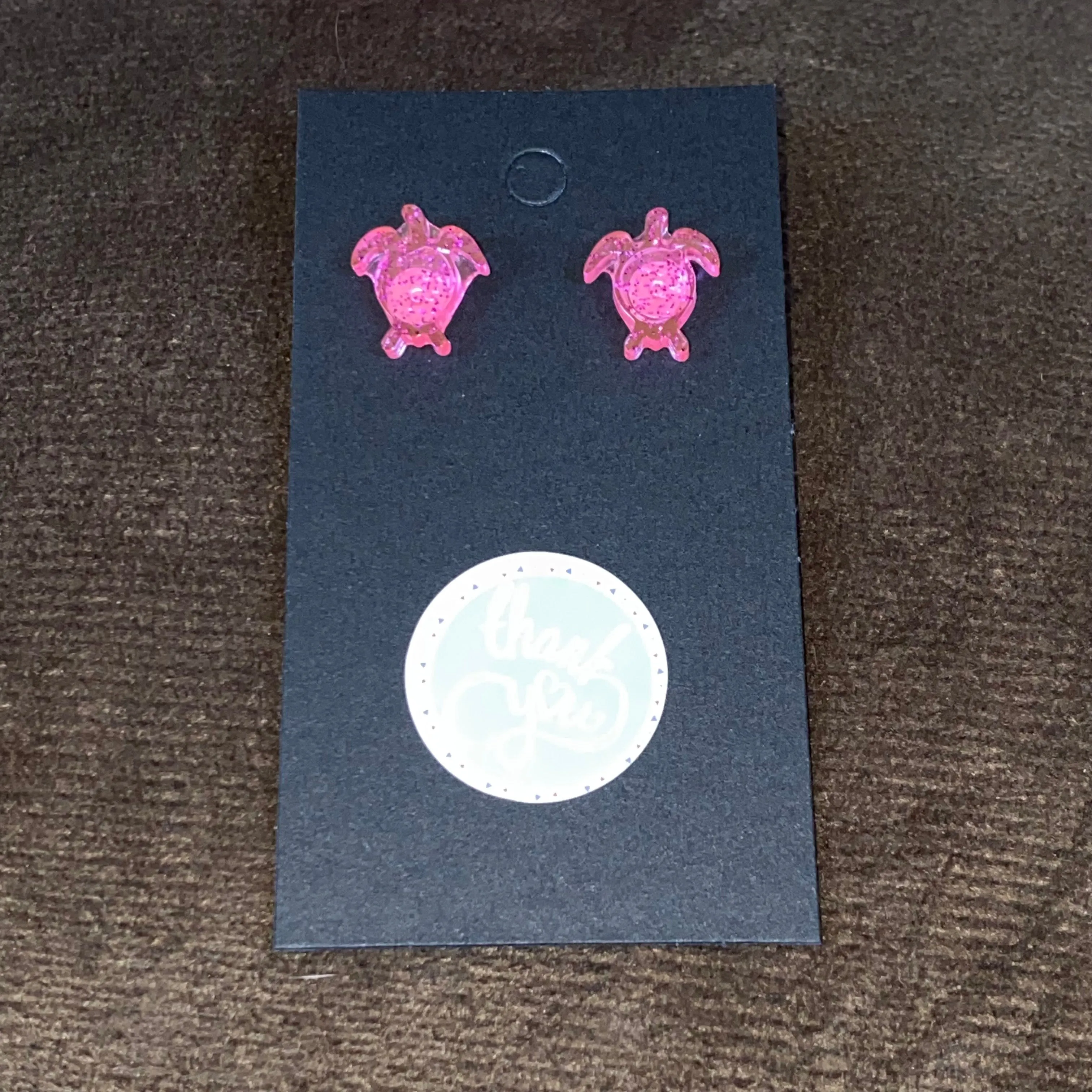 Assorted Pink Glitter Stud Earrings💗