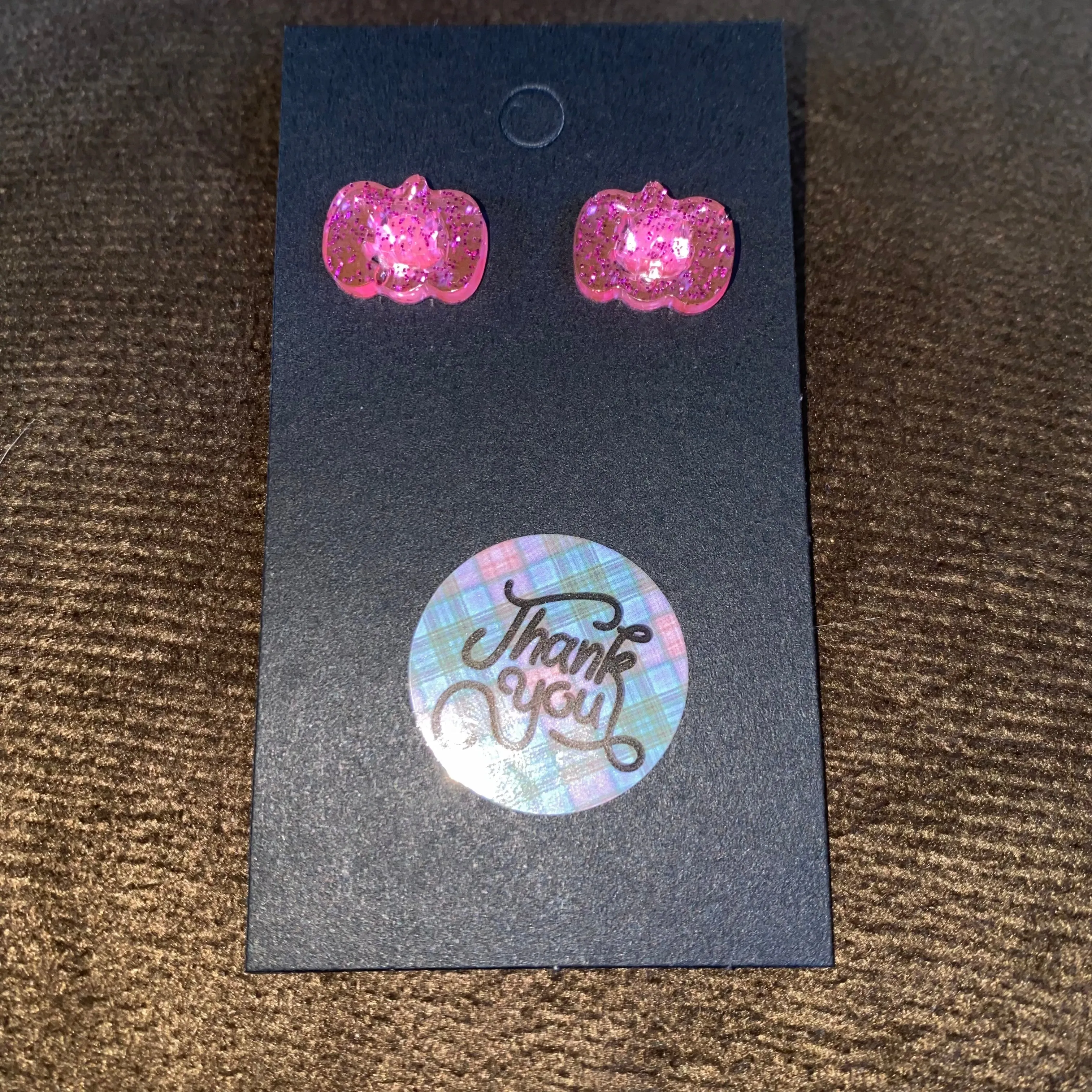 Assorted Pink Glitter Stud Earrings💗