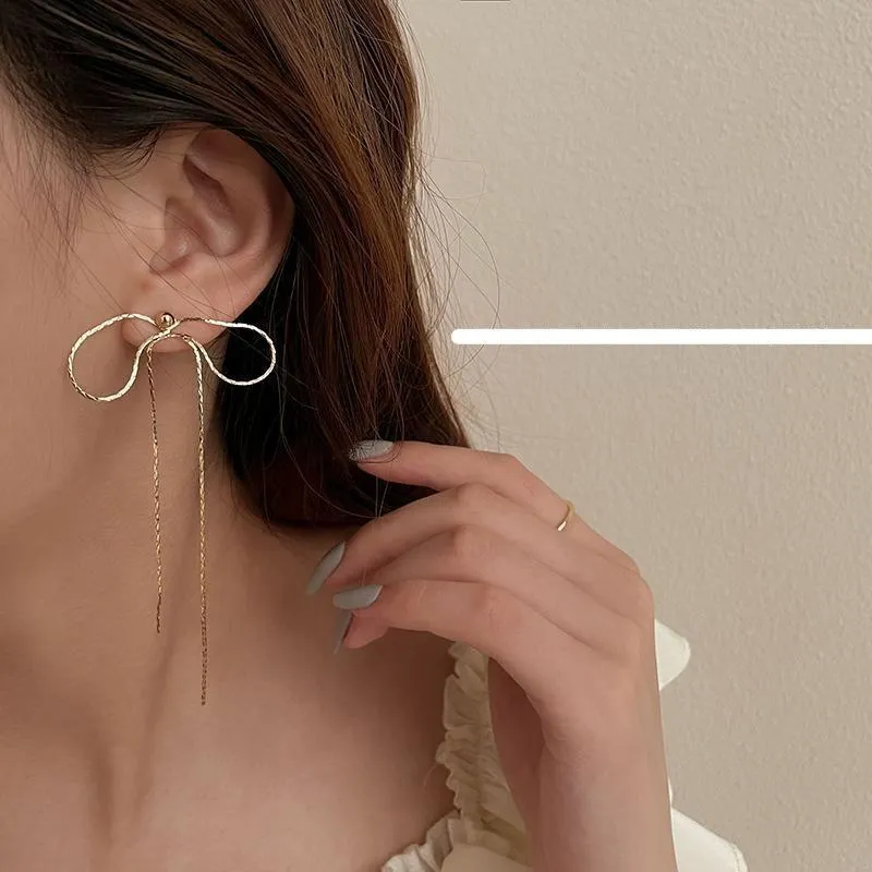 Asymmetrical Crystal Bow Earrings