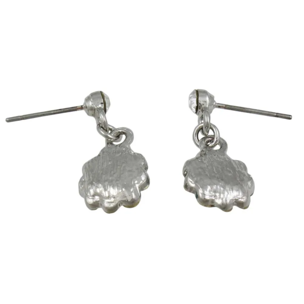 Aurora Borealis Crystal Flower Dangling Pierced Earring - REC761