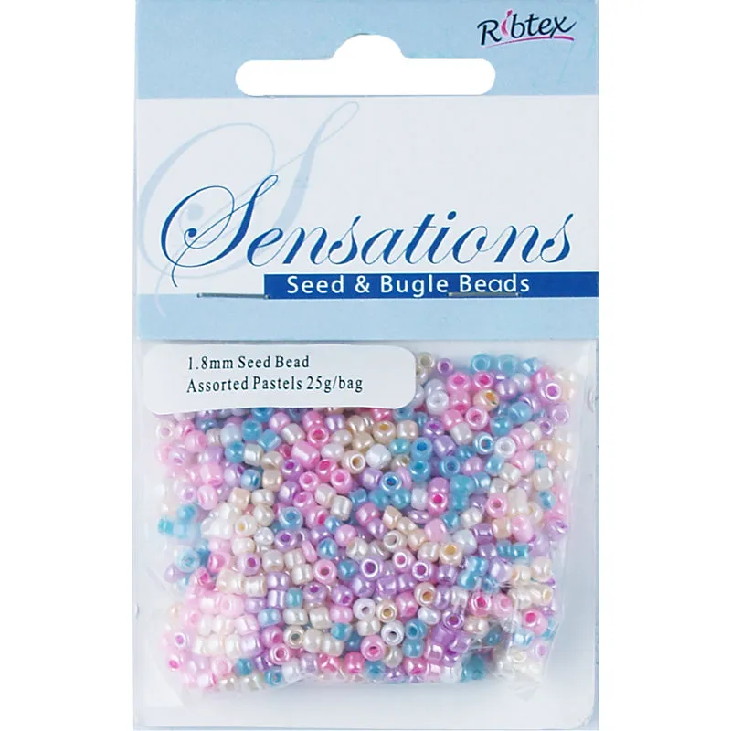BEAD GLASS SEED PASTEL MULTI 1.8MM 25G