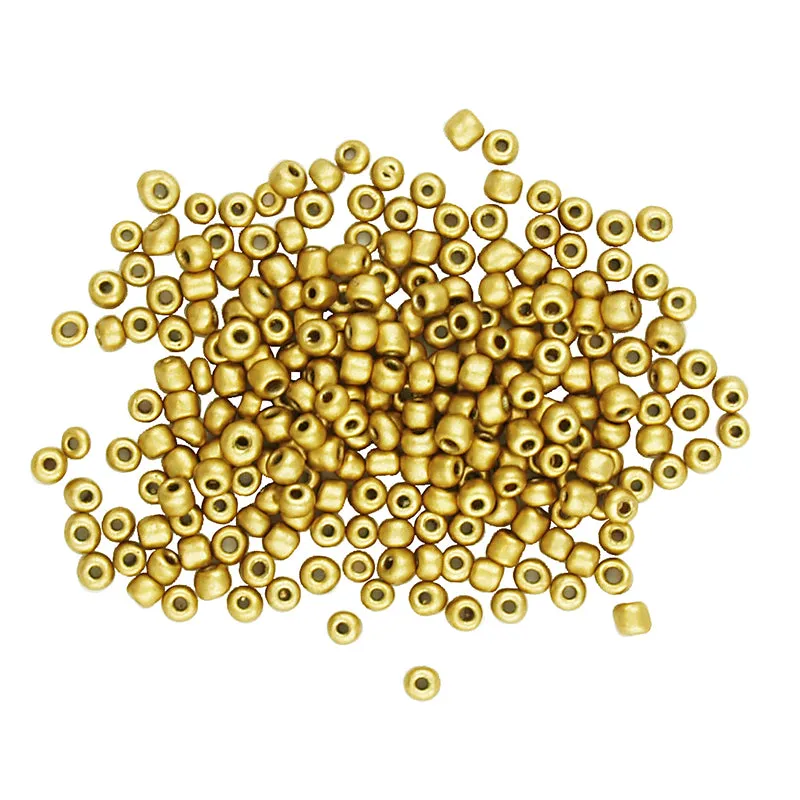 BEADS GLASS SEED BEAD GOLD 3.6MM 60G