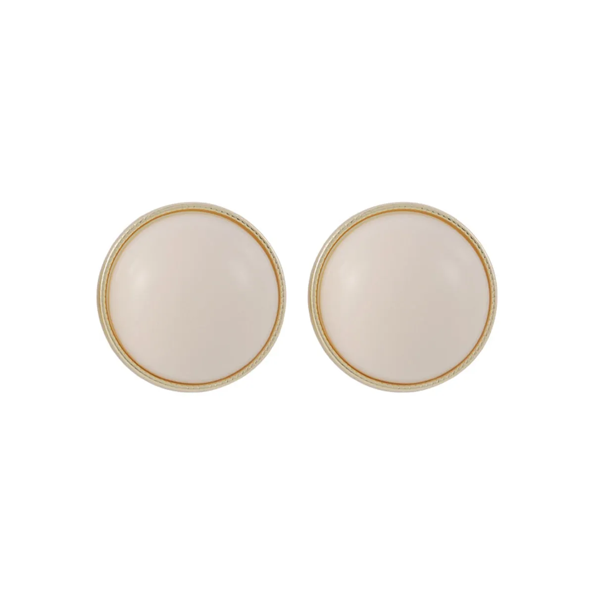 Beige Resin & 18K Gold-Plated Round Stud Earrings