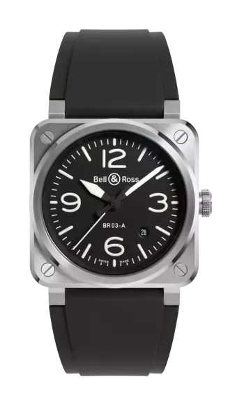 BELL & ROSS BR 03A BLACK STEEL 41mm hi