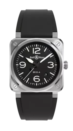 BELL & ROSS BR 03A BLACK STEEL 41mm hi