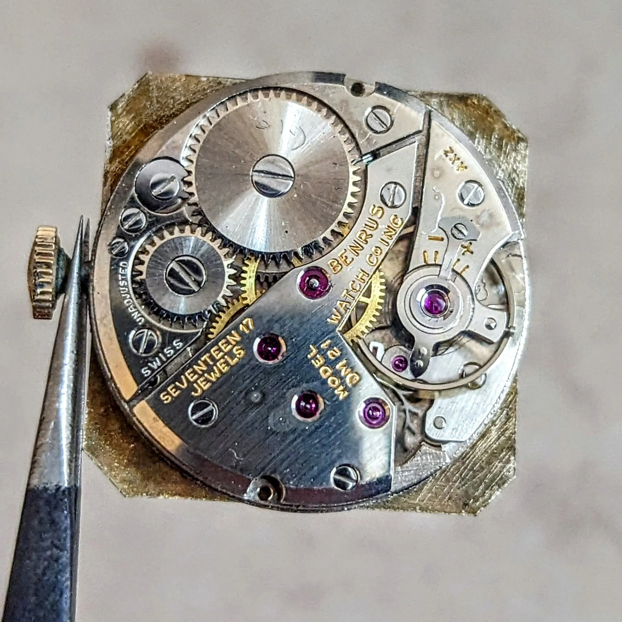 BENRUS Watch Model DM21 17 Jewels Swiss Made Vintage Wristwatch