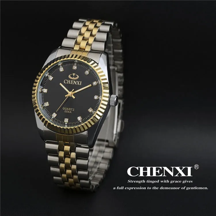 Best Couple New CHENXI Steel Band quartz watch men and women watches fashion lovers watches Women&#39;s dress watch free shipping