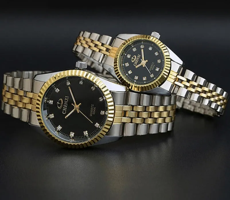 Best Couple New CHENXI Steel Band quartz watch men and women watches fashion lovers watches Women&#39;s dress watch free shipping