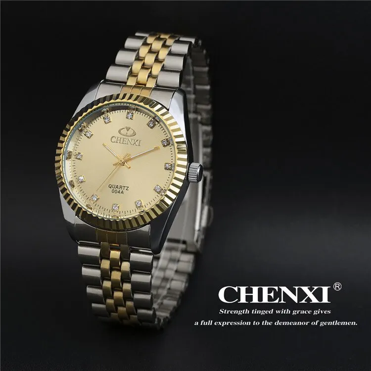 Best Couple New CHENXI Steel Band quartz watch men and women watches fashion lovers watches Women&#39;s dress watch free shipping