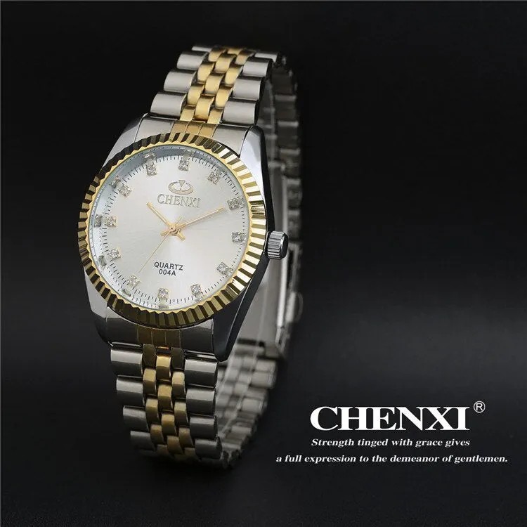 Best Couple New CHENXI Steel Band quartz watch men and women watches fashion lovers watches Women&#39;s dress watch free shipping