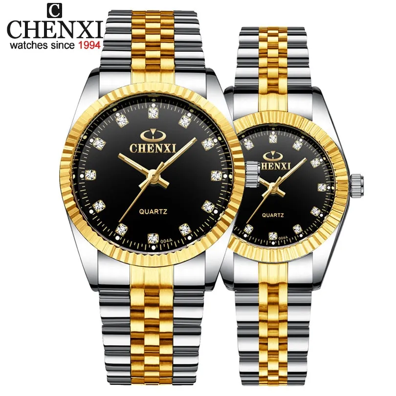 Best Couple New CHENXI Steel Band quartz watch men and women watches fashion lovers watches Women&#39;s dress watch free shipping