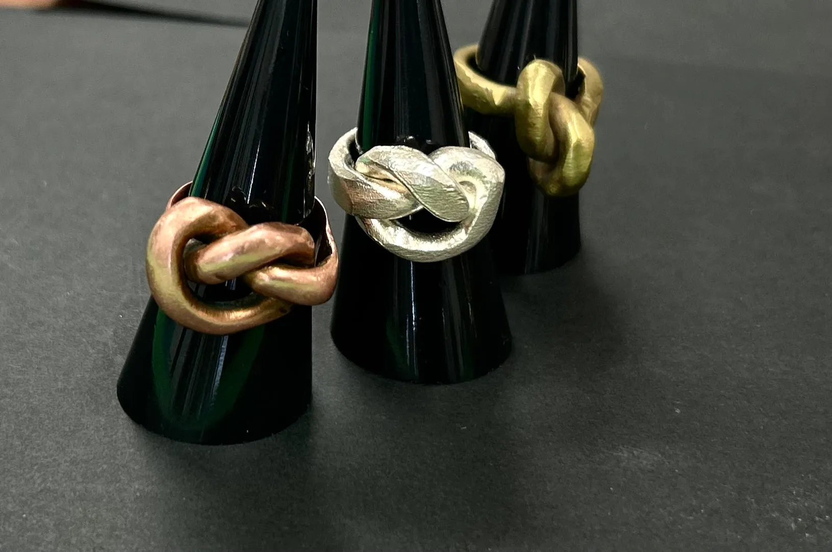 Big copper knot ring