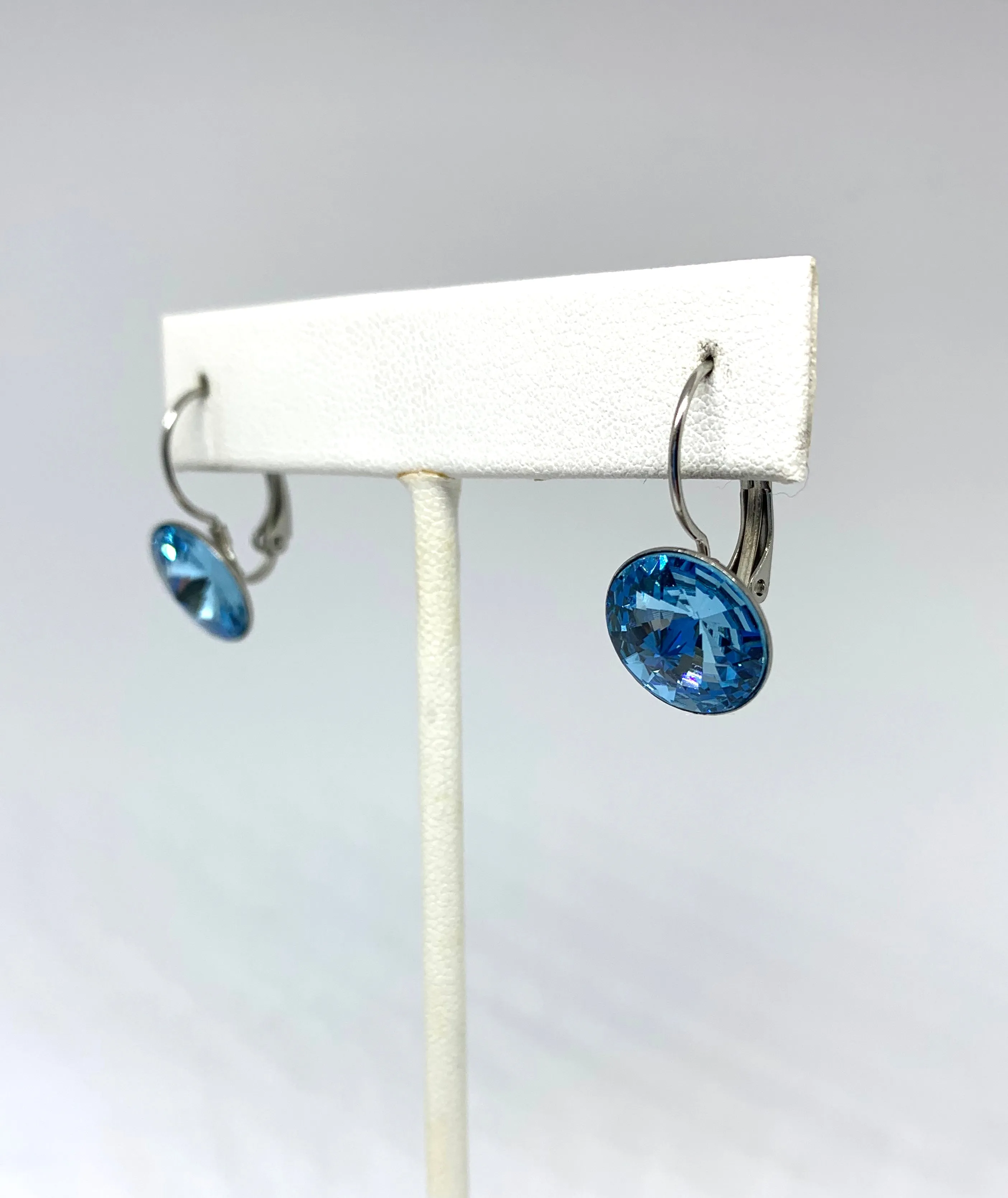 Birthstone Swarovski Large Leverback Earrings