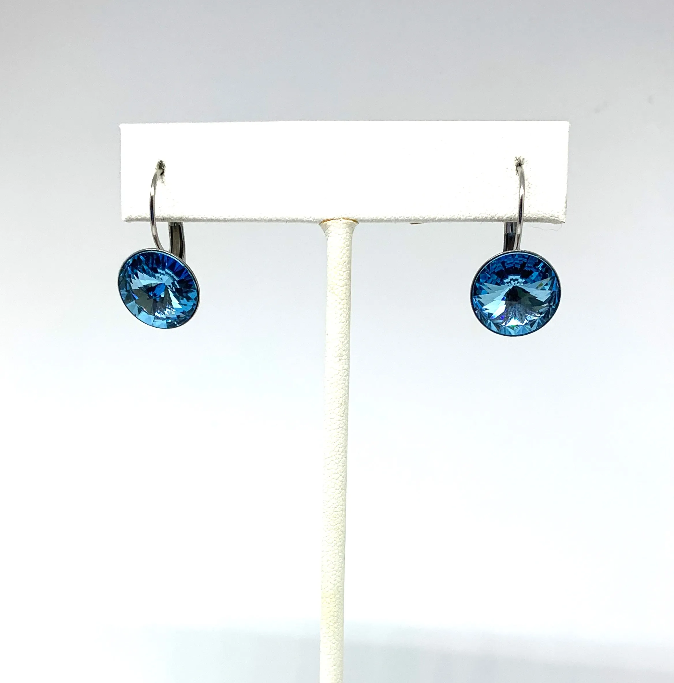 Birthstone Swarovski Large Leverback Earrings