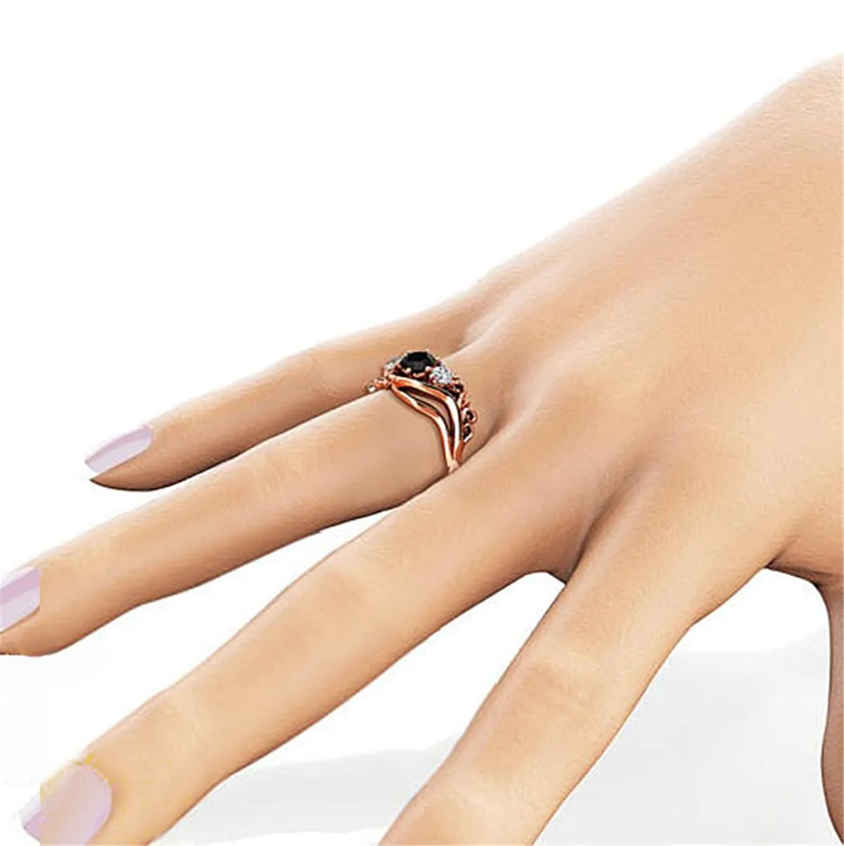 Black & White Cubic Zirconia Round-Cut Eternity Ring
