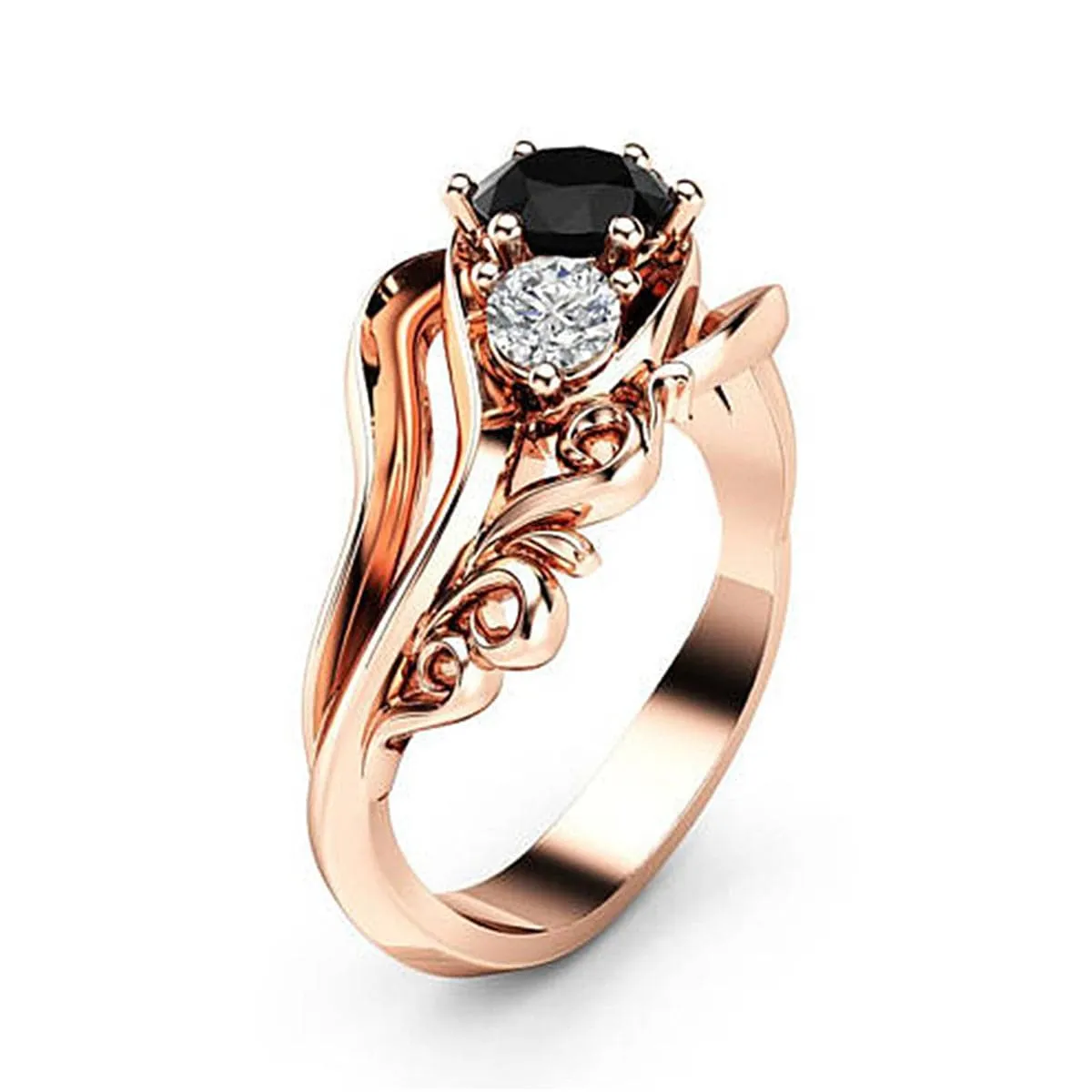 Black & White Cubic Zirconia Round-Cut Eternity Ring