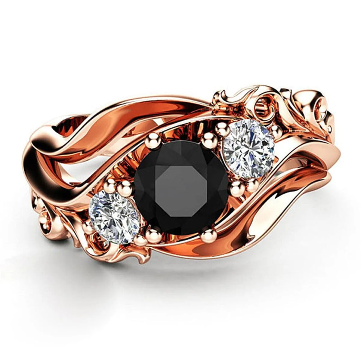 Black & White Cubic Zirconia Round-Cut Eternity Ring