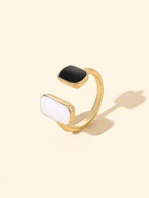 Black & White Geo Cuff Ring
