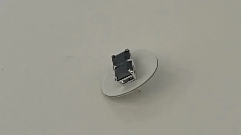 Black Crystal Studs - Sterling Silver