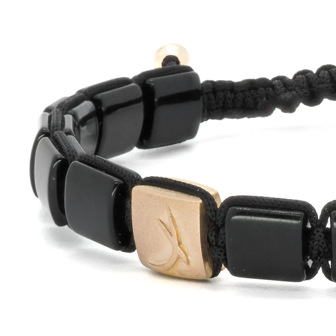 Black Energy Solid Gold Evil Eye Woven Bracelet