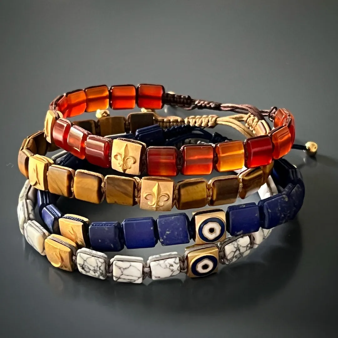 Black Energy Solid Gold Evil Eye Woven Bracelet