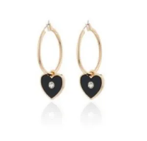 Black Heart Drop Earrings