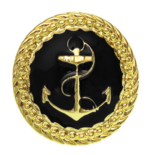 Black Large Anchor Adjustable Statement Ring