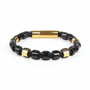 Black Onyx & Gold Beads Bracelet