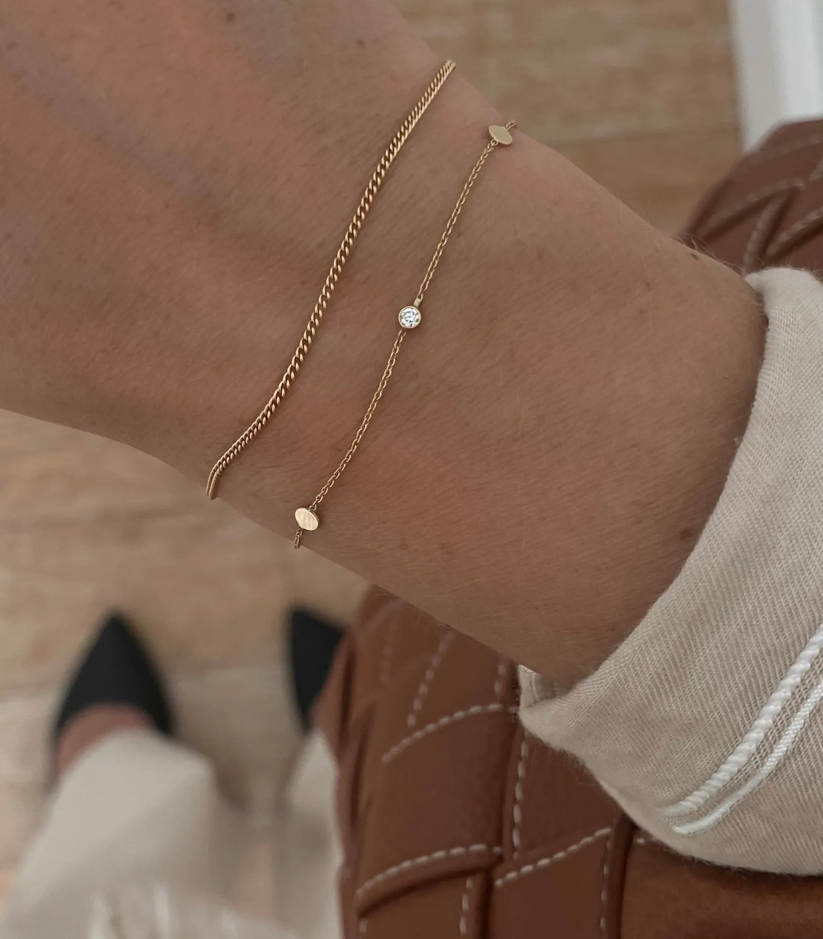 BLAKE Minimalist Curb Chain Bracelet 14K