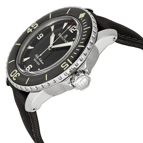 Blancpain Fifty Fathoms Black Dial Stainless Steel Automatic Men's Watch 5015-1130-52