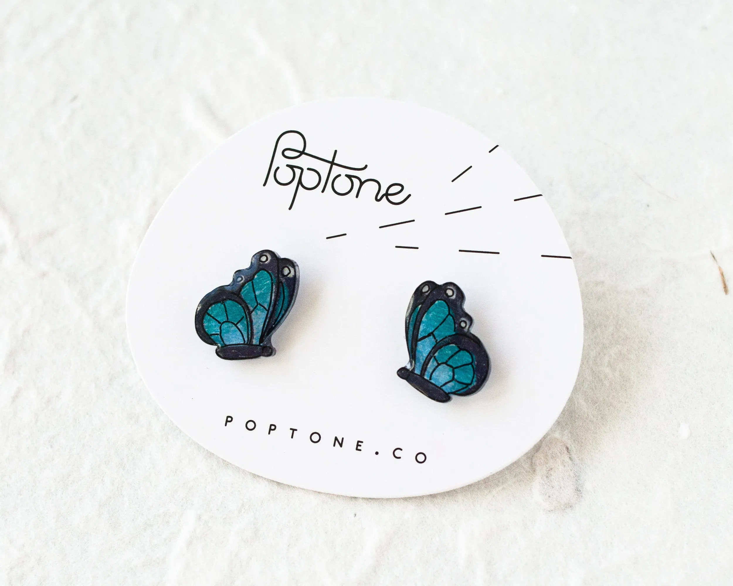 Blue Butterfly Stud Earrings