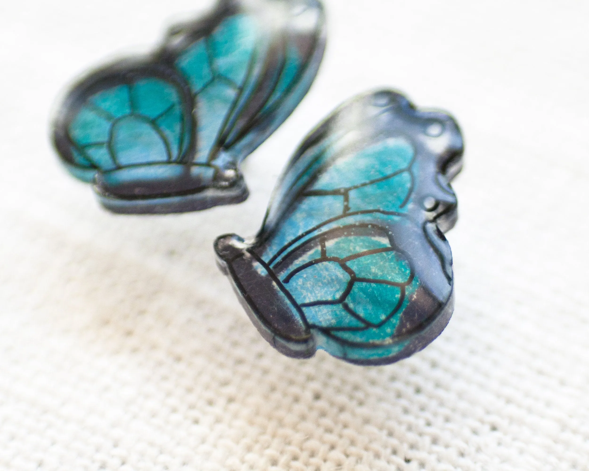 Blue Butterfly Stud Earrings