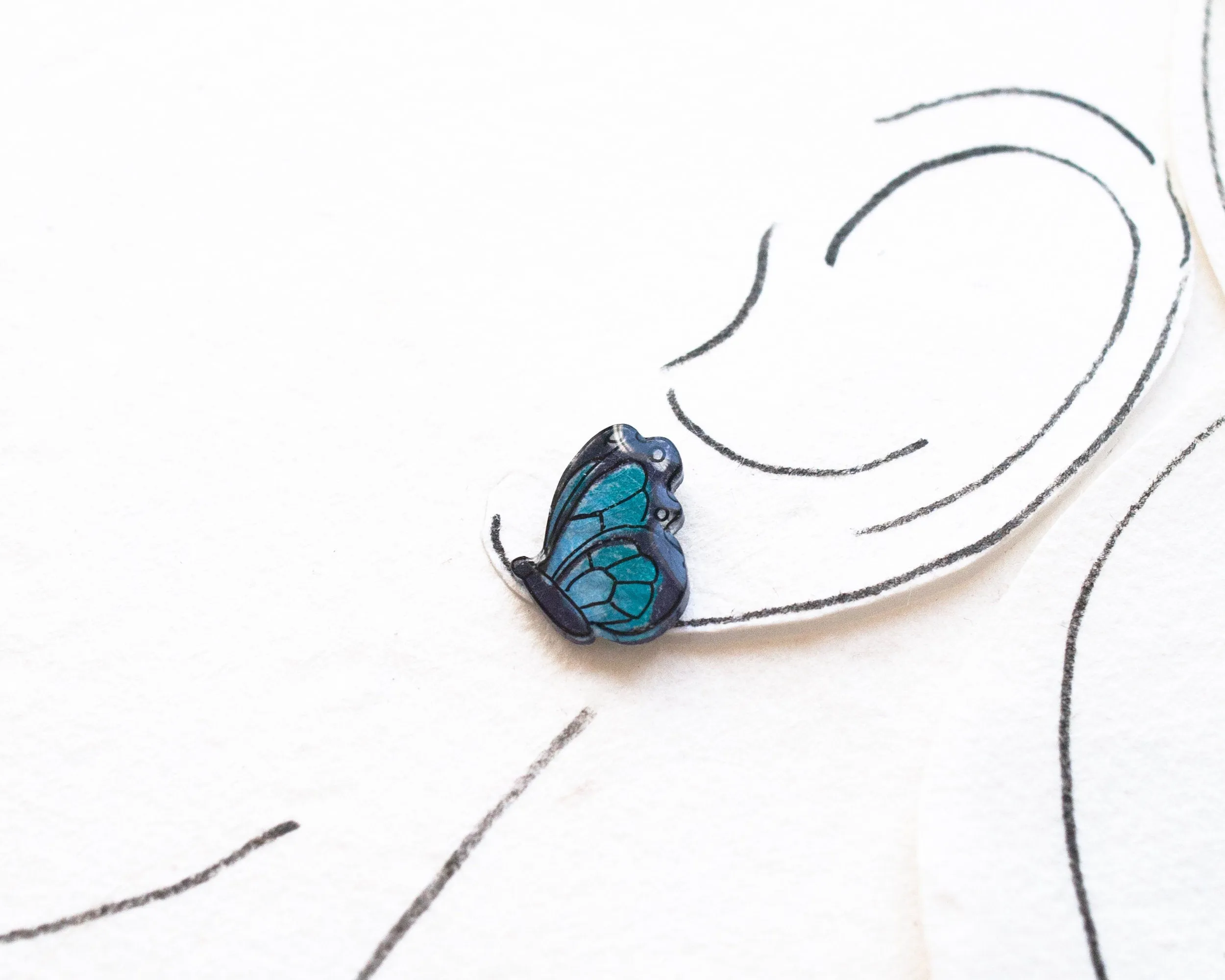 Blue Butterfly Stud Earrings