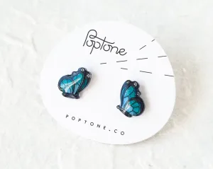 Blue Butterfly Stud Earrings