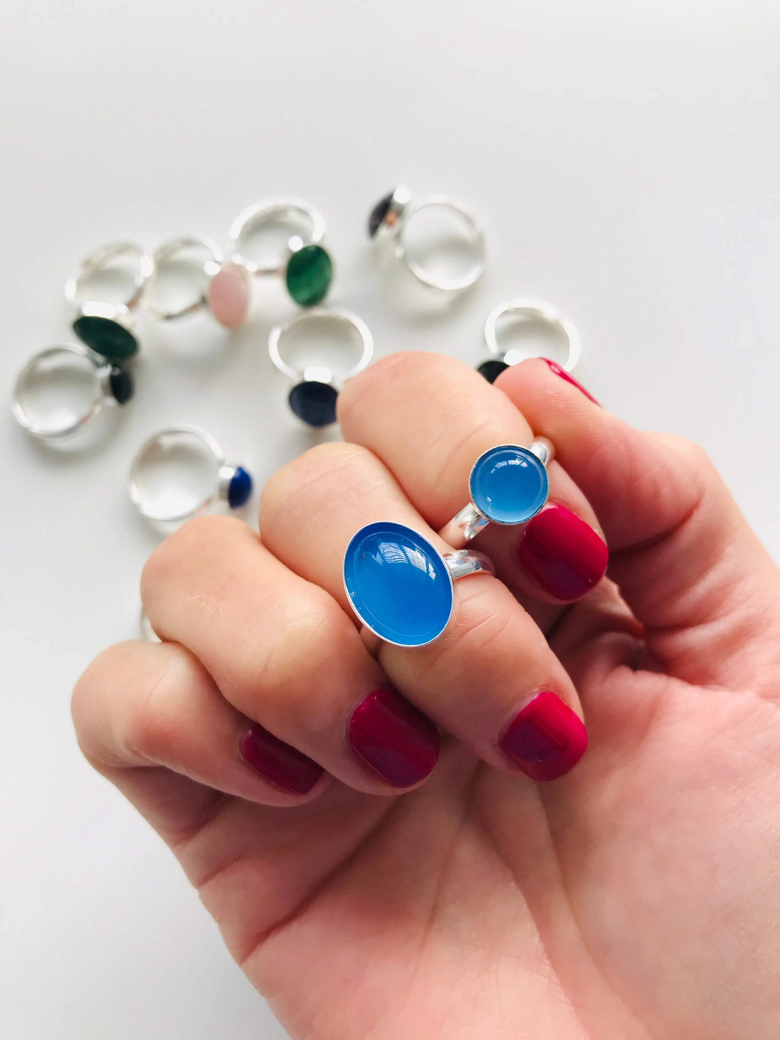 Blue Onyx Gemstone Ring