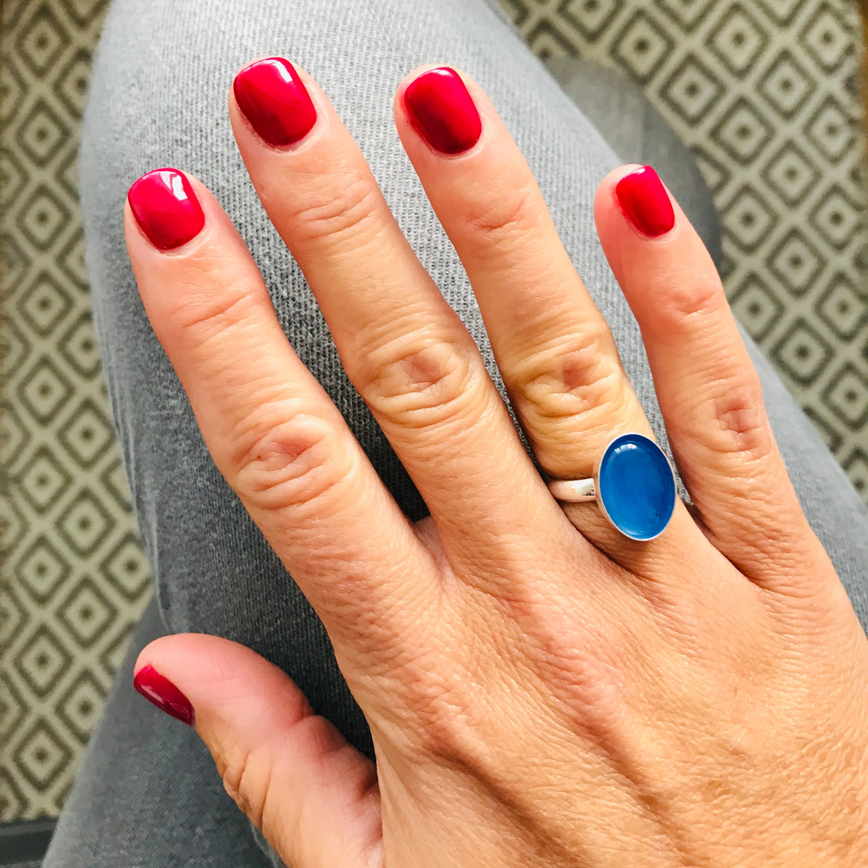 Blue Onyx Gemstone Ring