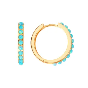 BLUE OPAL CRYSTAL MAXI HOOPS