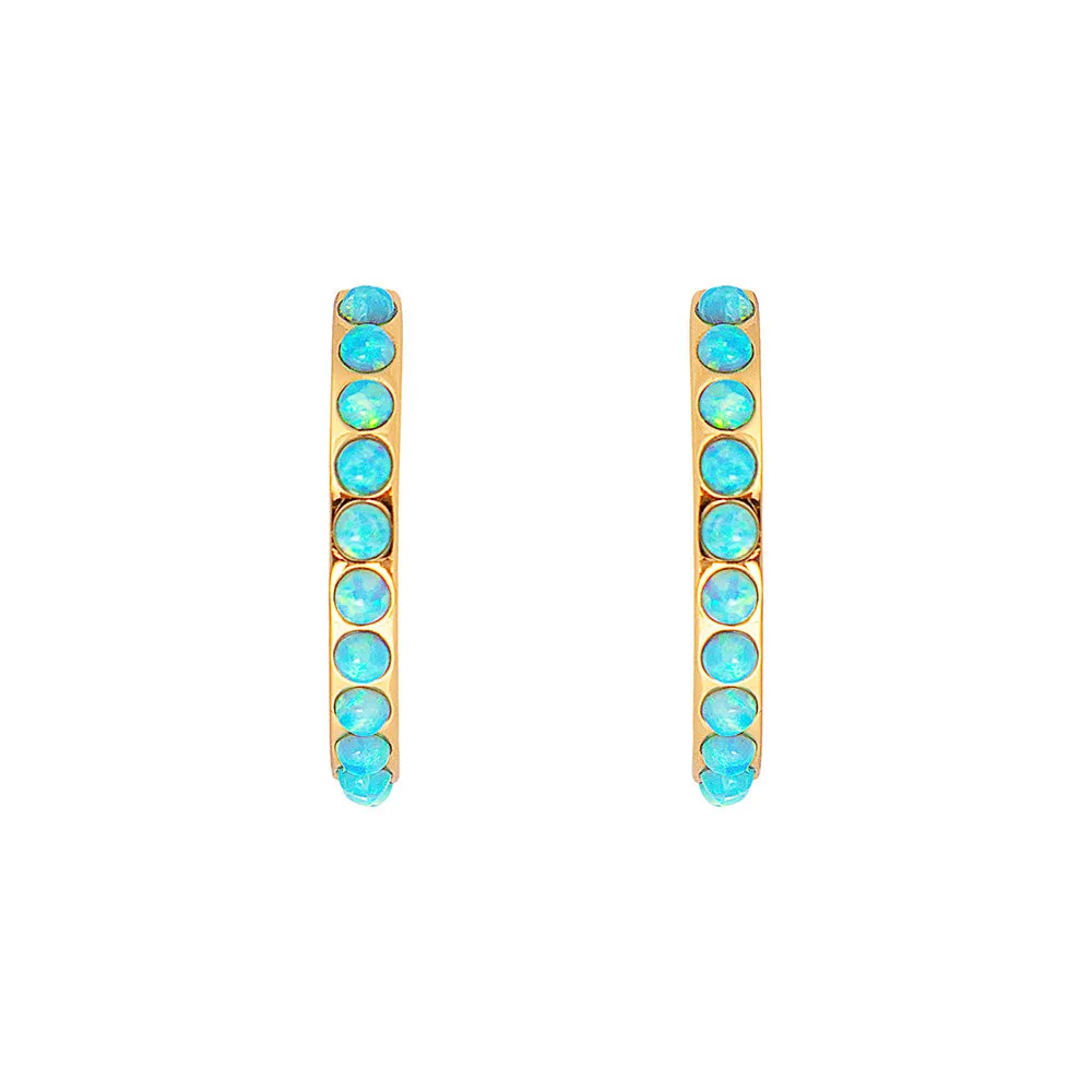 BLUE OPAL CRYSTAL MAXI HOOPS
