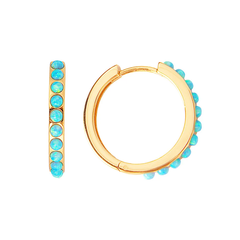 BLUE OPAL CRYSTAL MAXI HOOPS