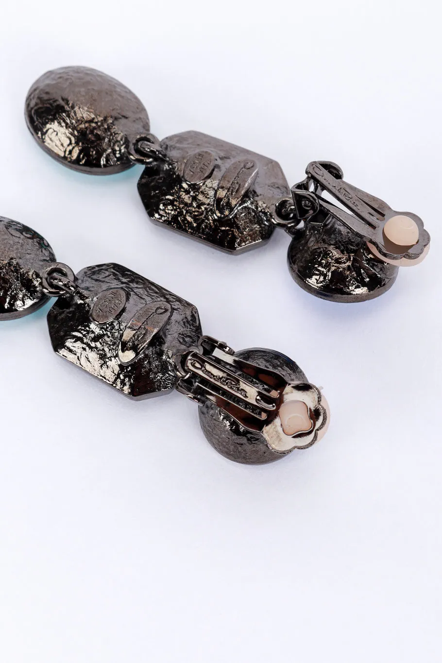 Blues Crystal Link Drop Earrings