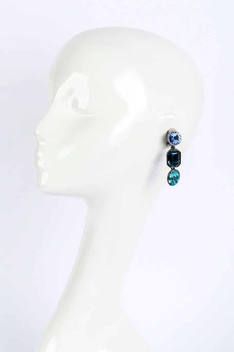 Blues Crystal Link Drop Earrings