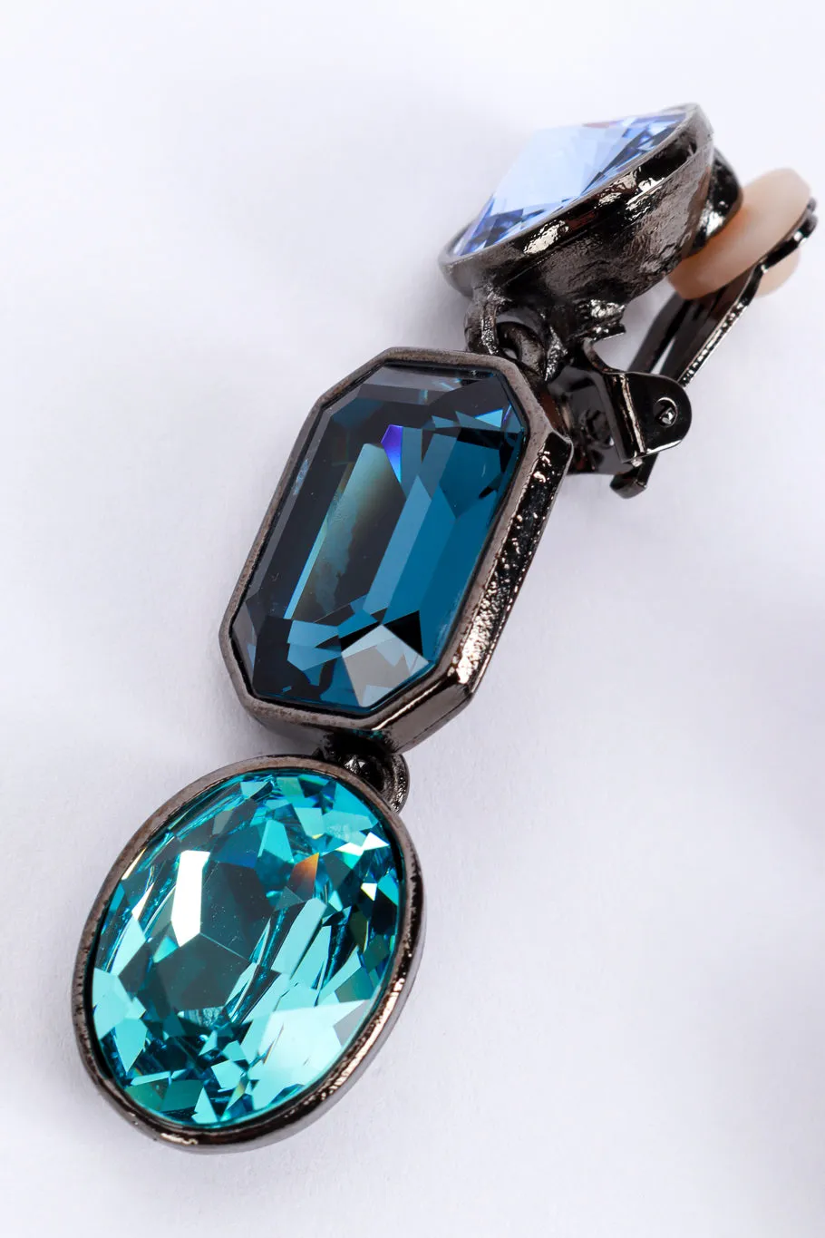 Blues Crystal Link Drop Earrings
