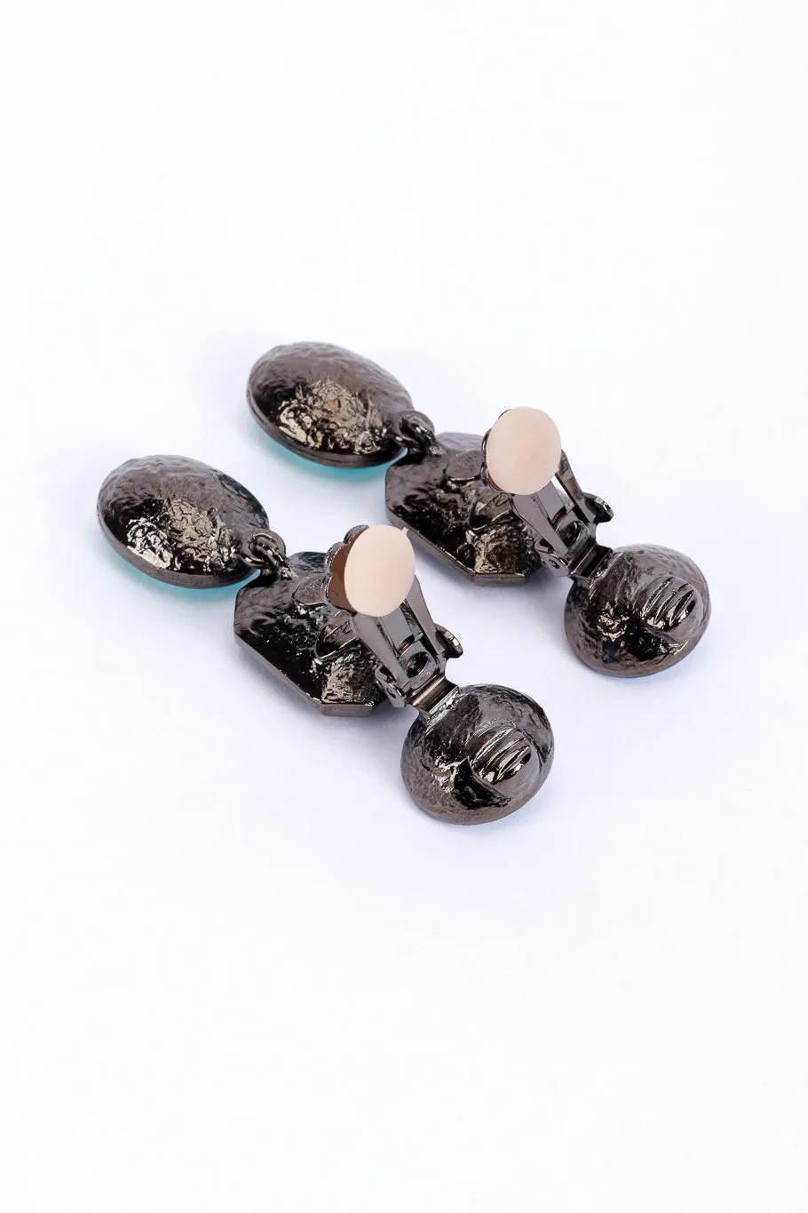 Blues Crystal Link Drop Earrings