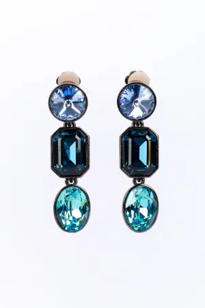 Blues Crystal Link Drop Earrings